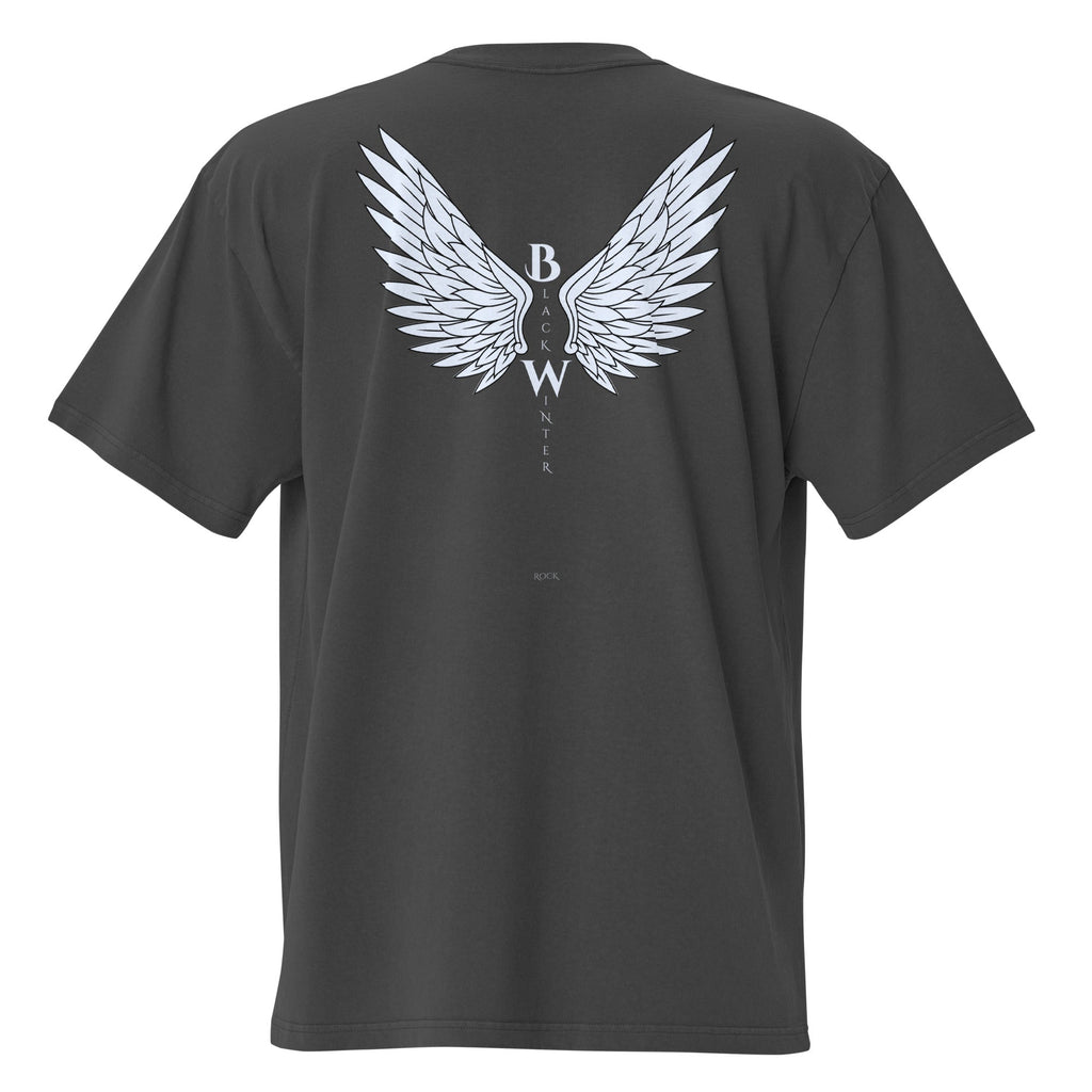 Camiseta Negra “Alas del Invierno” – Black Winter Rock (oversize) - Black Winter Shop