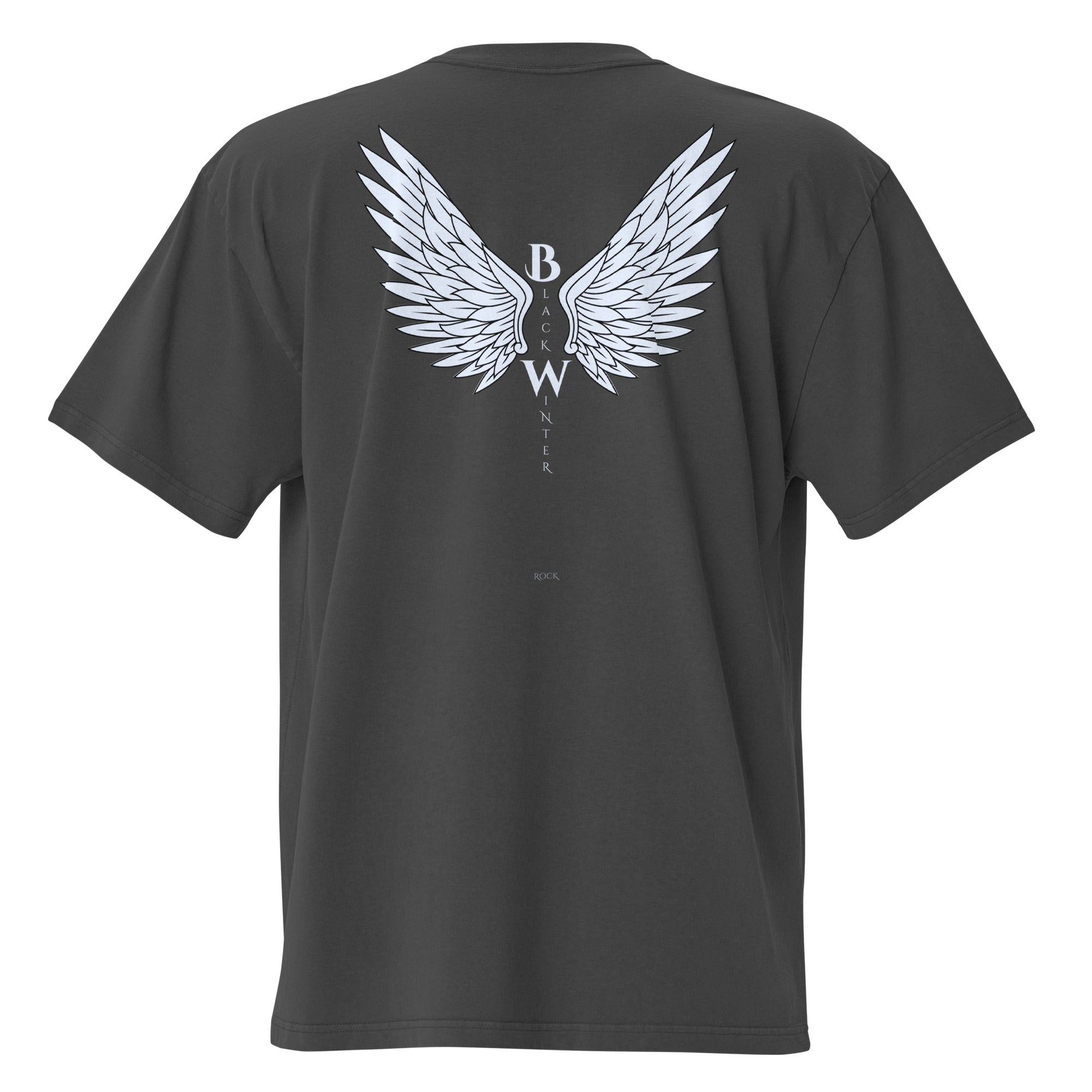 Camiseta Negra “Alas del Invierno” – Black Winter Rock (oversize) - Black Winter Shop