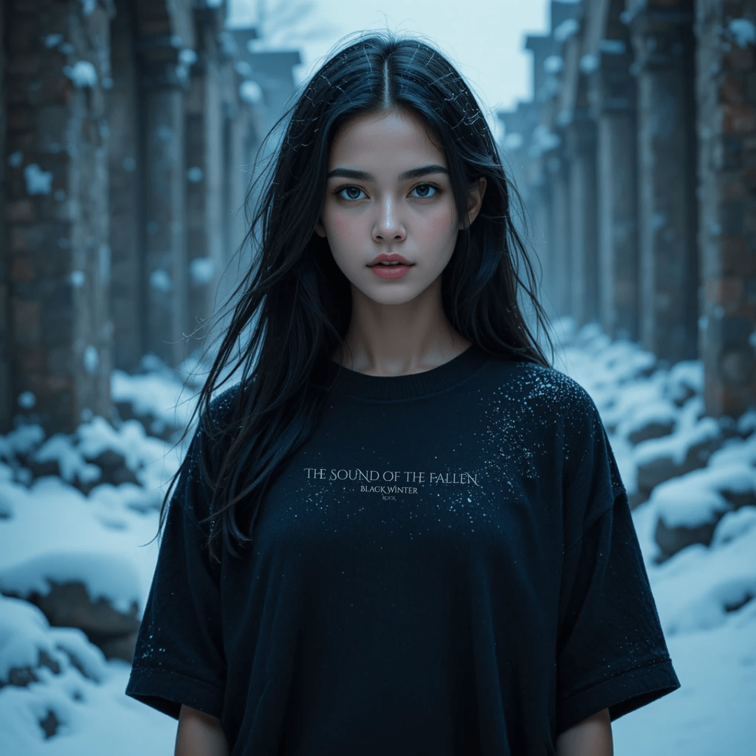 Camiseta Negra “Alas del Invierno” – Black Winter Rock (oversize) - Black Winter Shop