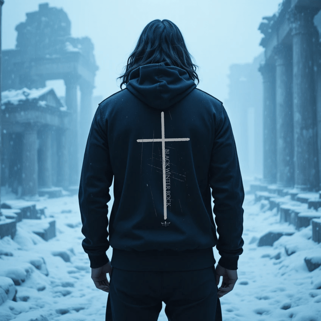 La Cruz que Decidí Cargar – Camiseta Oficial Black Winter Rock - Black Winter Shop