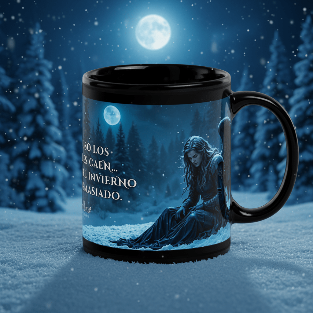 Taza “El Ángel que También se Cansa” – Navidad Oscura Black Winter - Black Winter Shop