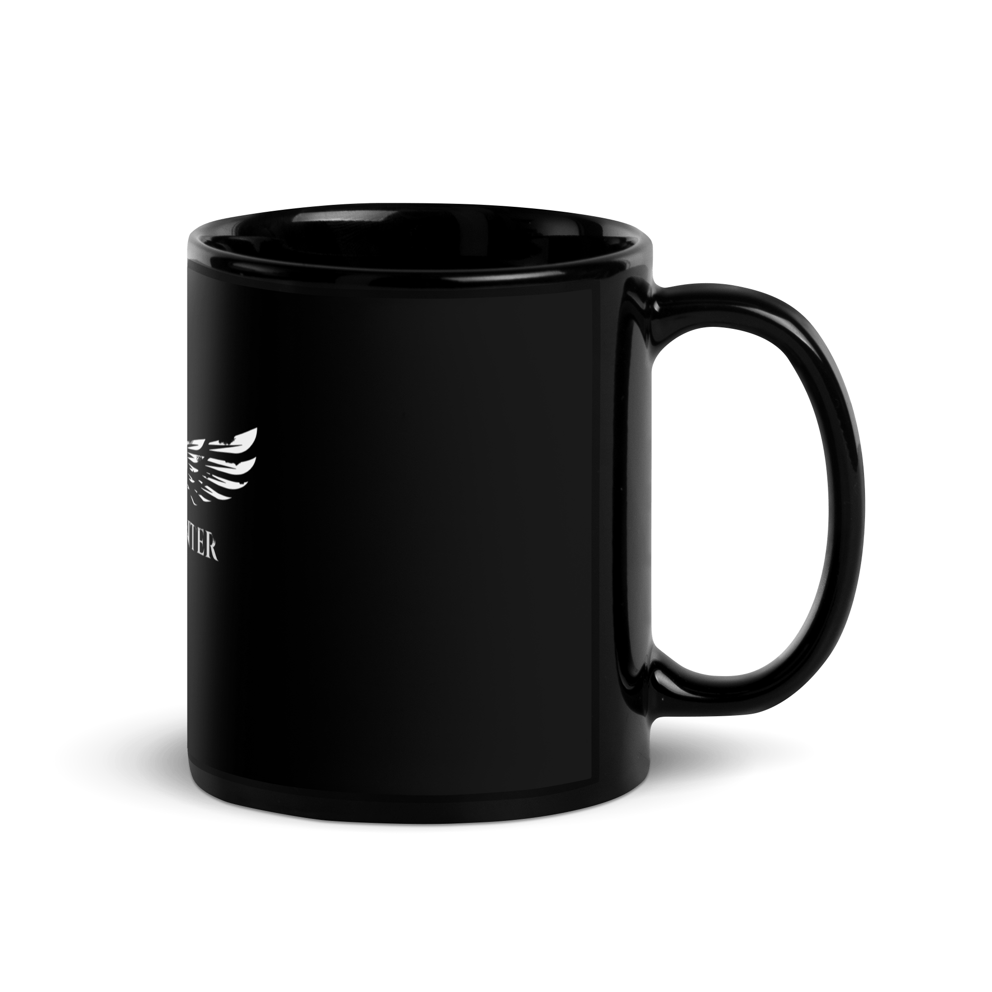 Taza negra brillante con logo de Black Winter Rock - Black Winter Shop