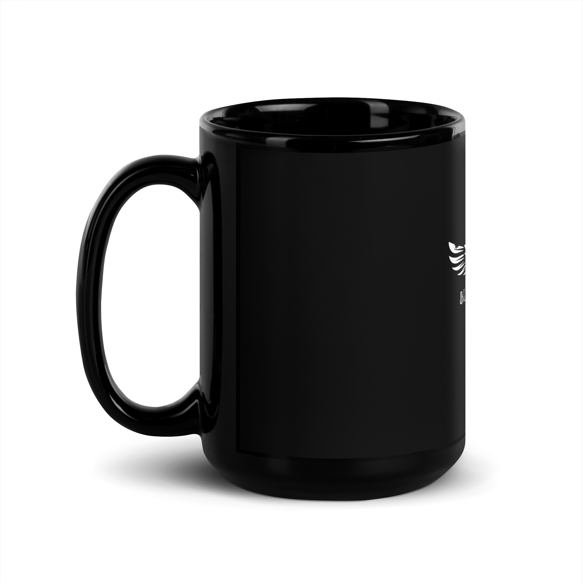 Taza negra brillante con logo de Black Winter Rock - Black Winter Shop