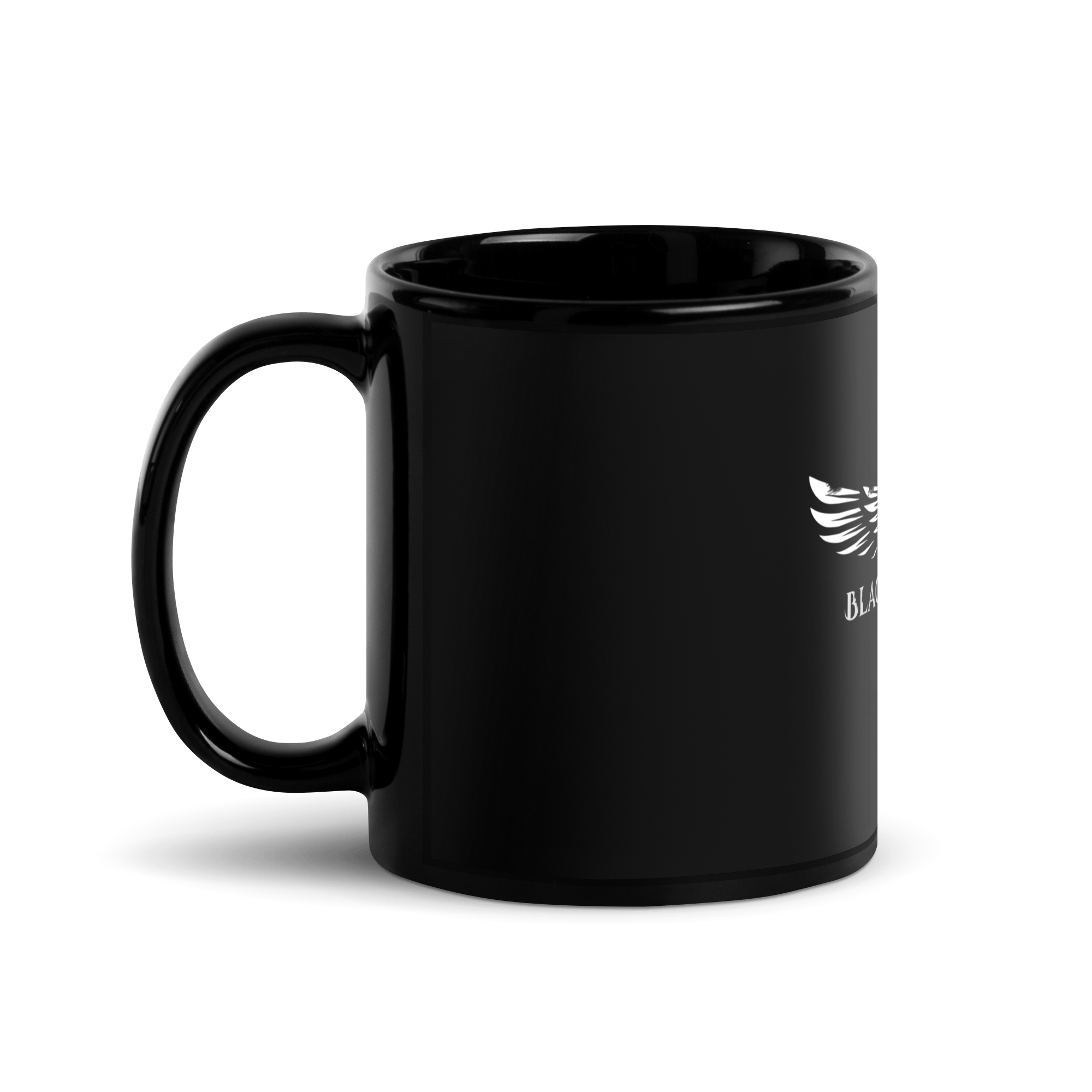 Taza negra brillante con logo de Black Winter Rock - Black Winter Shop